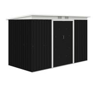Outsunny Abri de Jardin en Acier Galvanisé, Cabanon de Rangement avec Porte Coulissante, Ventilation et Toit Incliné, 280x130x172