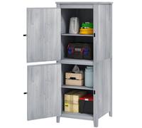 Outsunny Abri de jardin en bois, armoire de jardin avec étagères détachables, portes verrouillables, 60 x 60 x 160 cm, gris clair