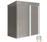 Outsunny Abri de Jardin en Métal 1,37m² 163x90x179cm, Acier Galvanisé - Armoire de Jardin Adossable avec 2 Grilles d'Aération et Toit Incliné Anti-UV - Cabanon de Stockage pour Outils, Gris Clair