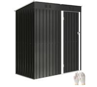 Abri de jardin métal - armoire de jardin adossable - Outsunny - 2 grilles d'aération toit incliné - 163x90x179cm - gris anthracite