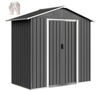 Outsunny Abri de Jardin en Métal 1,8 m² Rangement 194x107x191 cm Gris Foncé
