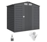 Outsunny Abri de Jardin en Métal 2,27 m² Toiture 2 Pans 190x131x188cm Gris | Structure en Acier Galvanisé Améliorée, Abri à Outils Extérieur, Aérations, Gants et Cadenas Inclus
