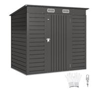Outsunny Abri de Jardin en métal 2,5 m² Facile à Monter, cabane de Jardin 191x130x183cm Structure en Acier galvanisé améliorée, cabanon Rangement Outils Gants Portes verrouillables aérations, Gris