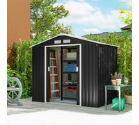 Outsunny Abri de jardin métal 2,77 m² porte coulissante verrouillable – gris foncé