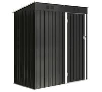 Outsunny Abri de Jardin en Métal Adossable 2 Grilles d'Aération Toit Incliné Anti-UV 163x90x179cm Gris Anthracite