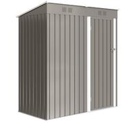 Outsunny Abri de Jardin en Métal Adossable 2 Grilles d'Aération Toit Incliné Anti-UV 163x90x179cm Gris Clair