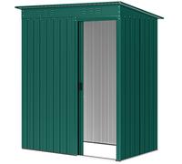 Outsunny Abri de jardin en métal avec aérations et porte coulissante, 159x106x181 cm, Vert