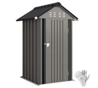 Outsunny Abri de jardin en métal de 1,17 m², avec toit à pignon, ventilation, serrure, gants, 122 x 121 x 192 cm, résistant aux intempéries, abri de jardin d'extérieur pour jardin, terrasse