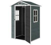 Outsunny Abri de jardin en plastique avec plancher porte verrouillable fenêtre et ventilation 128 x 104 x196 cm gris