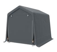Outsunny Abri de Jardin pour Vélos avec Cadre Métallique Porte avec Fermeture Éclair Imperméable Anti-UV 2,4x2x2 m Gris foncé