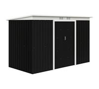 Outsunny Abri de Jardin remise à outils en acier galvanisé avec portes coulissantes, dim. 280L x 130l x 172H cm, noir-AOSOM.fr