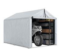 Outsunny Abri de Jardin Tente de Stockage 162 x 221,5 x 163 cm Gris Clair | Imperméable, Abri Moto, Porte Enroulable, Garage pour Vélo et Outils, Rangement et Stockage pour Vélo Moto Bois Outils