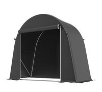 Outsunny Abri de jardin tente de stockage étanche abri moto porte enroulable fermeture éclair, 245 x 120 x 200 cm, gris foncé