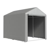 Outsunny Abri de jardin tente de stockage imperméable abri moto porte enroulable fermeture éclair, 160 x 218 x 172 cm, gris clair
