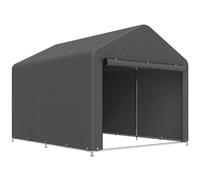 Outsunny Abri de jardin tente de stockage imperméable abri moto porte enroulable fermeture éclair, 200 x 238 x 183 cm, gris foncé
