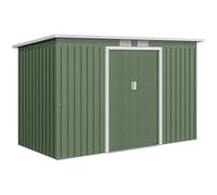 Outsunny Abri de Jardin XXL 3,6m² Kit de Fondation 280x130x172cm Vert Clair | Acier Galvanisé, Cabane de Jardin, Cabanon Rangement Outils, Portes Coulissantes Verrouillables, Aérations