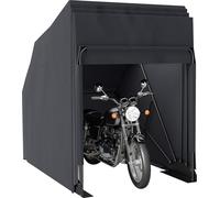 Outsunny Abri de moto extérieur tente à moto pliable de 345 x 135 x 191 cm avec housse de protection en tissu Oxford, imperméable anti-UV, 2 fenêtres enroulables, rangement garage extérieur, noir