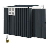 Outsunny Abri de Stockage de Jardin, Cabane à Outils pour Outils de Jardin, Fenêtre, Ouvertures de Ventilation, Verrouillable, Acier, Gris foncé
