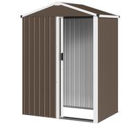 Outsunny Abri métallique 1,1 m², remise avec toit à pignon porte coulissante verrouillable gants inclus, 136 x 87 x 179 cm