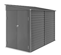 Outsunny Abri métallique 3,5m² 143x270x202cm Remise avec toit en pente Porte double verrouillable, fondation, grilles d'aération