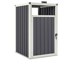 Outsunny Abri pour 1 poubelle 240L cache poubelle extérieur couvercle relevable 180° acier galvanisé 73 x 81 x 122 cm gris foncé