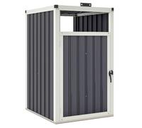 Outsunny Abri pour 1 Poubelle 240L Extérieur 73 x 81 x 122 cm Gris Foncé | Cache Poubelle, Porte avec Poignée, Couvercle Relevable à 180°, Acier Galvanisé