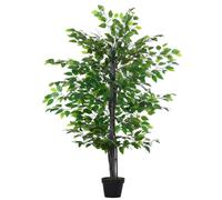 Outsunny Arbre Artificiel Plante Artificiel Banyan Hauteur 1,45 m Tronc Branches Liane Lichen Feuilles Grand réalisme Pot Inclus