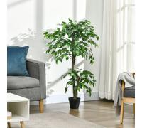 Outsunny Arbre Artificiel Plante Artificiel ficus Hauteur 1,2 m Tronc Branches Liane Lichen Feuilles Grand réalisme Pot Inclus Description:Ajoutez une touche de vert dans votre salon, bureau, entrée,