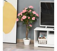Outsunny Arbre artificiel, Plante artificielle dans un pot en ciment, Plante artificielle