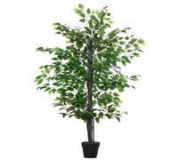 Outsunny Arbre Artificiel Plante Artificielle Ficus H.1,45 m Tronc Branches | Liane Lichen Feuilles, Grand Réalisme, Pot Inclus