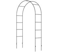 Outsunny Arche de jardin, arche à rosiers, arche grimpante, treillis métallique, noir, 1,40 x 0,40 x 2,40 m