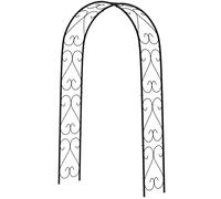 Outsunny Arche de Jardin Arche à rosiers Style Fer forgé dim. 125L x 37l x 230H cm acier époxy Noir pour plantes grimpantes