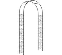 Outsunny Arche de Jardin arche à rosiers treillis plantes grimpantes style Fer forgé dim. 114L x 30l x 230H cm métal époxy Noir