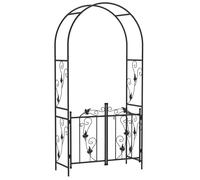 Outsunny Arche de jardin en acier arceau à rosiers avec double porte pour décoration de cérémonie 107 x 45 x 217 cm noir