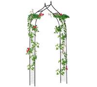 Outsunny Arche de Jardin & Treillis Style Vintage, Noir, 2,5 m | Acier, patio, arche pour plantes grimpantes, décoration de jardin