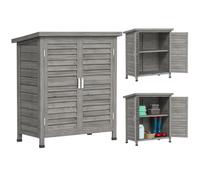 Outsunny Armoire de Jardin Abri Jardin Étagère 87 x 46,5 x 96,5 cm Gris | Remise pour Outils sur Pied, Portes Persiennes, Toit Bitumé