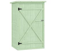 Outsunny Armoire de Jardin Bois de Sapin Pré-huilé Toit bitumé Incliné, Porte Verrouillable Loquet, 2 Étagères, 75x56x115cm, Vert