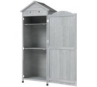 Outsunny Armoire de jardin en bois - Abri à outils extra haut avec étagère réglable, porte magnétique, toit galvanisé, ventilation