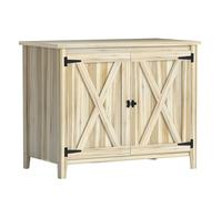 Outsunny Armoire de jardin en bois, placard de jardin en bois avec étagères et double portes, 110 x 60 x 88,5 cm, bois naturel