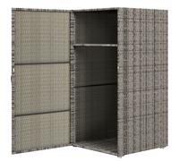 Outsunny Armoire de Jardin en Rotin PE avec 2 Compartiments, 60x63x120cm, Gris
