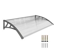 Outsunny Auvent de porte abri pluie 110x60cm Gris | pour fenêtre, porche, porte avant/arrière