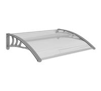 Outsunny Auvent de Porte d'Entrée, Toit Marquise de Porte Extérieur en Polycarbonate et Aluminium Résistant 100x75cm, Transparent