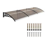 Outsunny Auvent de Porte d'entrée, Toit Marquise de Porte Exterieur en Polycarbonate et Profil Aluminium résistante Toit abri Protection Contre la Pluie et UV pour terrasse, Balcon, 303x96cm, Marron