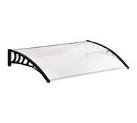 Outsunny Auvent de porte d'entrée toit marquise en polycarbonate protection contre pluie neige UV 0,9 x 1,5 m, transparente