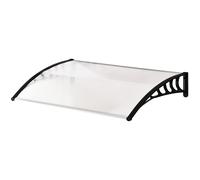Outsunny Auvent de porte d'entrée toit marquise en polycarbonate protection contre pluie neige UV 90 x 122 cm, transparente