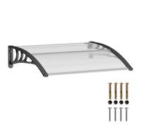 Outsunny Auvent de Porte Voûté Arrondi en Polycarbonate Noir 100L x 80l x 23H cm Aosom France