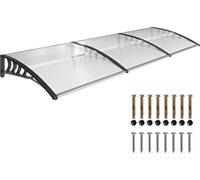Outsunny, auvent extérieur incurvé, avec vis et boulons, en polycarbonate, polypropylène et aluminium, dimensions 122x89x24 cm, couleur noire transparente