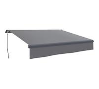 Outsunny Auvent manuel rétractable 3 x 2 m avec manivelle UV50+ Gris