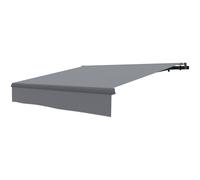 Outsunny Auvent Manuel Rétractable pour Jardin avec Manivelle Protection UV Structure en Métal et Aluminium 295x200 cm Gris