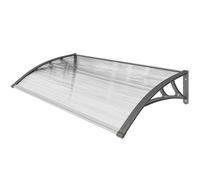 Outsunny Auvent Moderne en Polycarbonate, Aluminium et PP pour Balcons, Fenêtres et Portes, 110x60x18 cm
